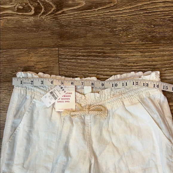 Roxy Women’s Medium Oceanside Linen Blend Pants Beach Holiday Vacation Warm Hot - Picture 10 of 15